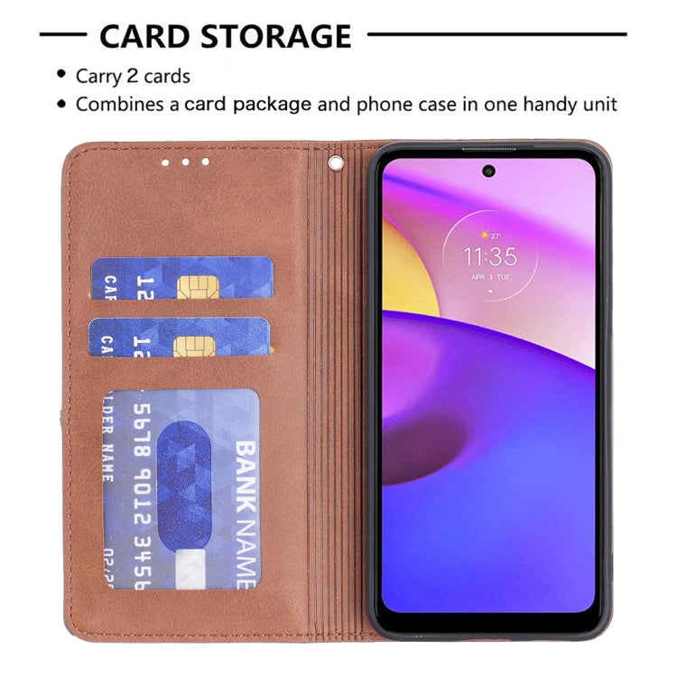 For Motorola Moto E40 / E30 Prismatic Invisible Magnetic Leather Phone Case