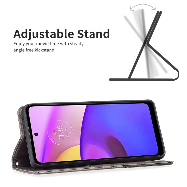 For Motorola Moto E40 / E30 Prismatic Invisible Magnetic Leather Phone Case