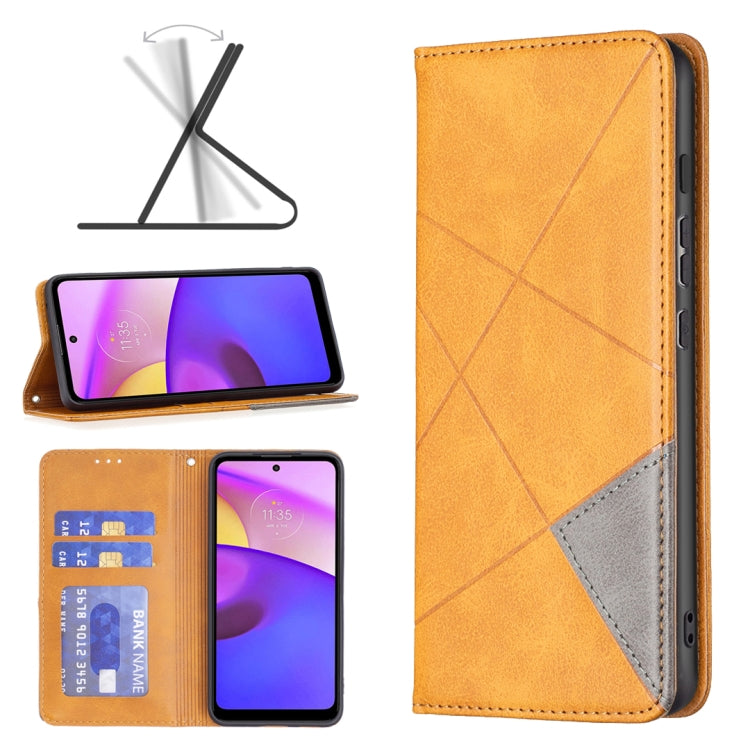 For Motorola Moto E40 / E30 Prismatic Invisible Magnetic Leather Phone Case