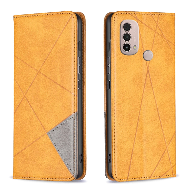 For Motorola Moto E40 / E30 Prismatic Invisible Magnetic Leather Phone Case