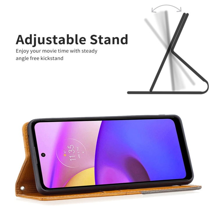 For Motorola Moto E40 / E30 Prismatic Invisible Magnetic Leather Phone Case