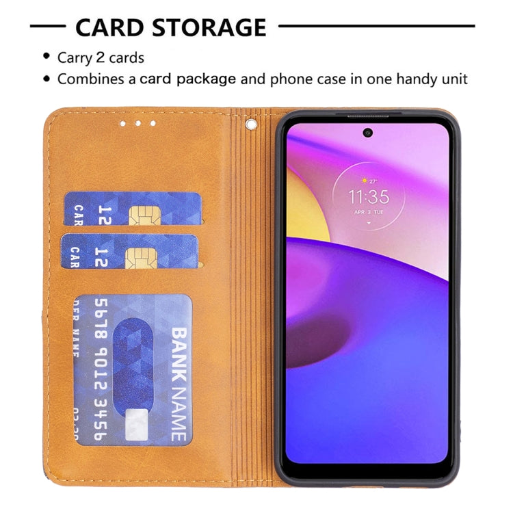 For Motorola Moto E40 / E30 Prismatic Invisible Magnetic Leather Phone Case