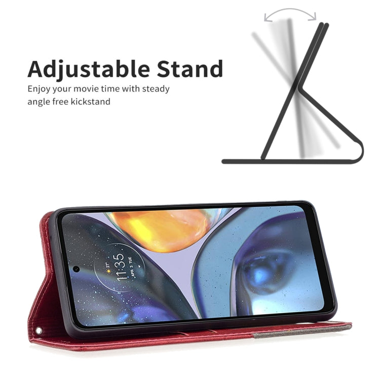 For Motorola Moto G22 Prismatic Invisible Magnetic Leather Phone Case