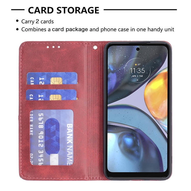 For Motorola Moto G22 Prismatic Invisible Magnetic Leather Phone Case