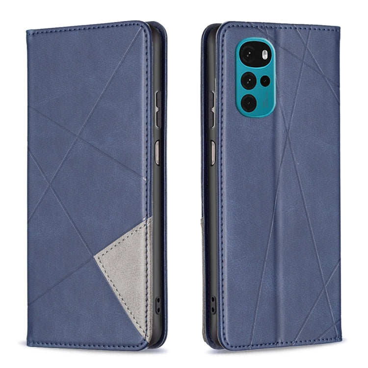 For Motorola Moto G22 Prismatic Invisible Magnetic Leather Phone Case