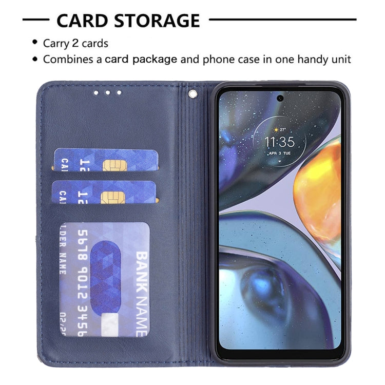 For Motorola Moto G22 Prismatic Invisible Magnetic Leather Phone Case