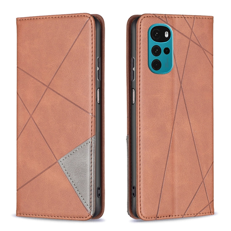 For Motorola Moto G22 Prismatic Invisible Magnetic Leather Phone Case