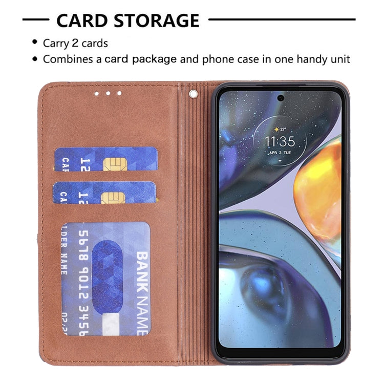 For Motorola Moto G22 Prismatic Invisible Magnetic Leather Phone Case