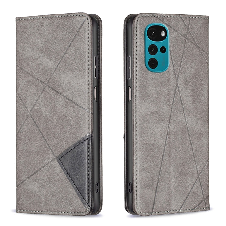 For Motorola Moto G22 Prismatic Invisible Magnetic Leather Phone Case