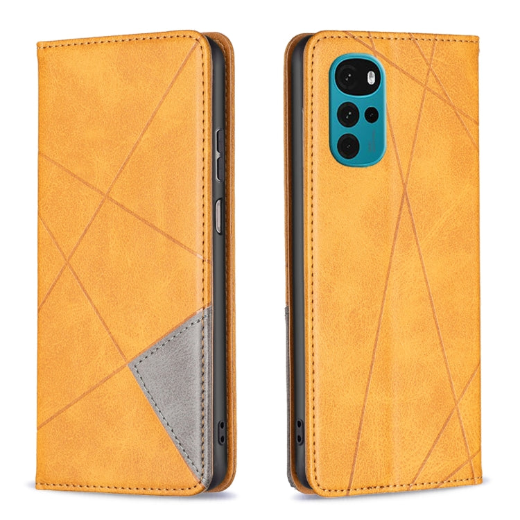 For Motorola Moto G22 Prismatic Invisible Magnetic Leather Phone Case