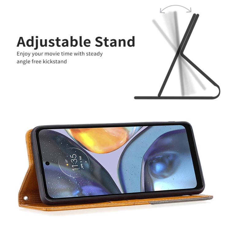 For Motorola Moto G22 Prismatic Invisible Magnetic Leather Phone Case