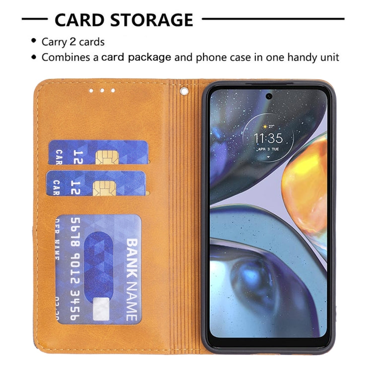 For Motorola Moto G22 Prismatic Invisible Magnetic Leather Phone Case