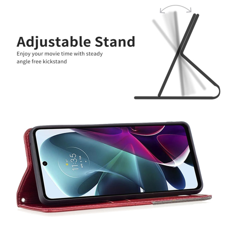 For Motorola Moto G200 5G / Edge S30 5G Prismatic Invisible Magnetic Leather Phone Case