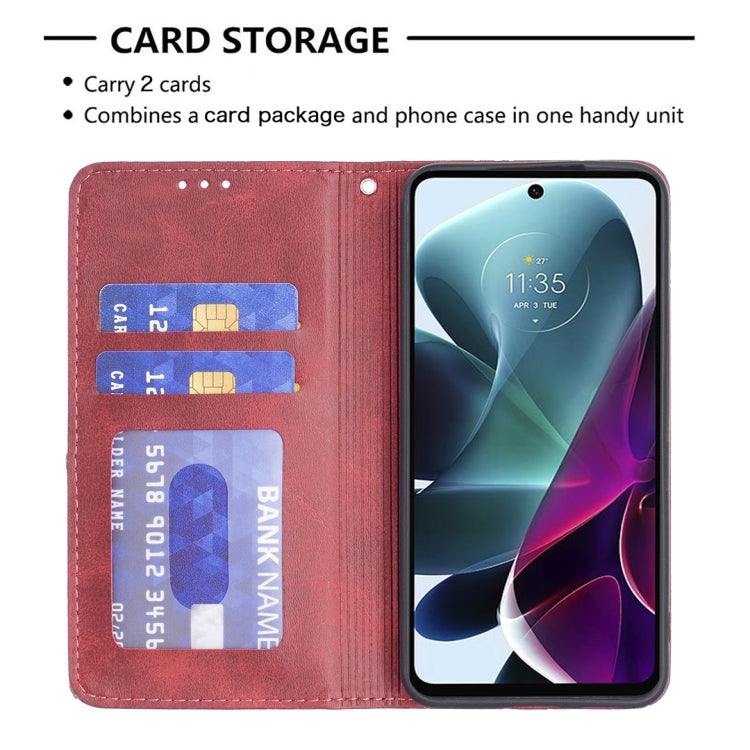 For Motorola Moto G200 5G / Edge S30 5G Prismatic Invisible Magnetic Leather Phone Case