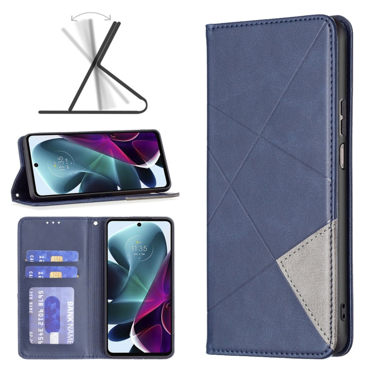 For Motorola Moto G200 5G / Edge S30 5G Prismatic Invisible Magnetic Leather Phone Case