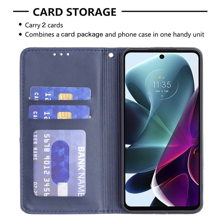 For Motorola Moto G200 5G / Edge S30 5G Prismatic Invisible Magnetic Leather Phone Case