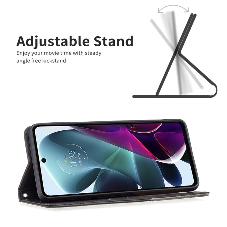 For Motorola Moto G200 5G / Edge S30 5G Prismatic Invisible Magnetic Leather Phone Case