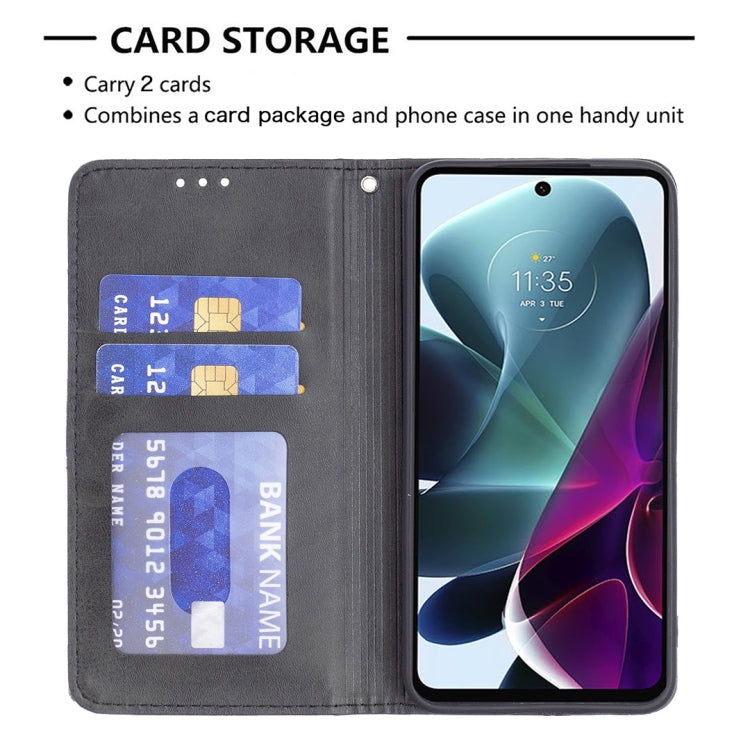 For Motorola Moto G200 5G / Edge S30 5G Prismatic Invisible Magnetic Leather Phone Case