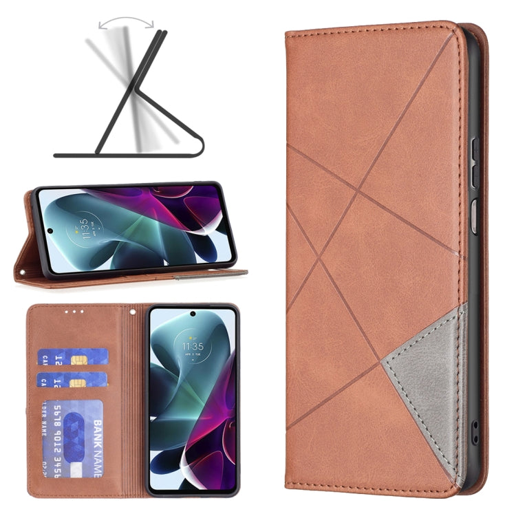 For Motorola Moto G200 5G / Edge S30 5G Prismatic Invisible Magnetic Leather Phone Case