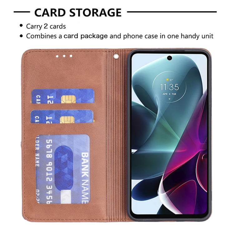 For Motorola Moto G200 5G / Edge S30 5G Prismatic Invisible Magnetic Leather Phone Case