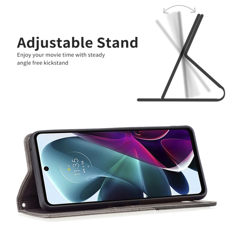 For Motorola Moto G200 5G / Edge S30 5G Prismatic Invisible Magnetic Leather Phone Case