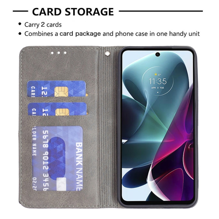 For Motorola Moto G200 5G / Edge S30 5G Prismatic Invisible Magnetic Leather Phone Case