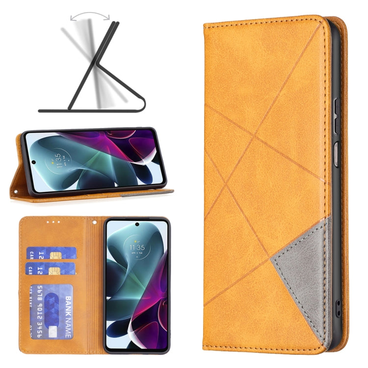 For Motorola Moto G200 5G / Edge S30 5G Prismatic Invisible Magnetic Leather Phone Case