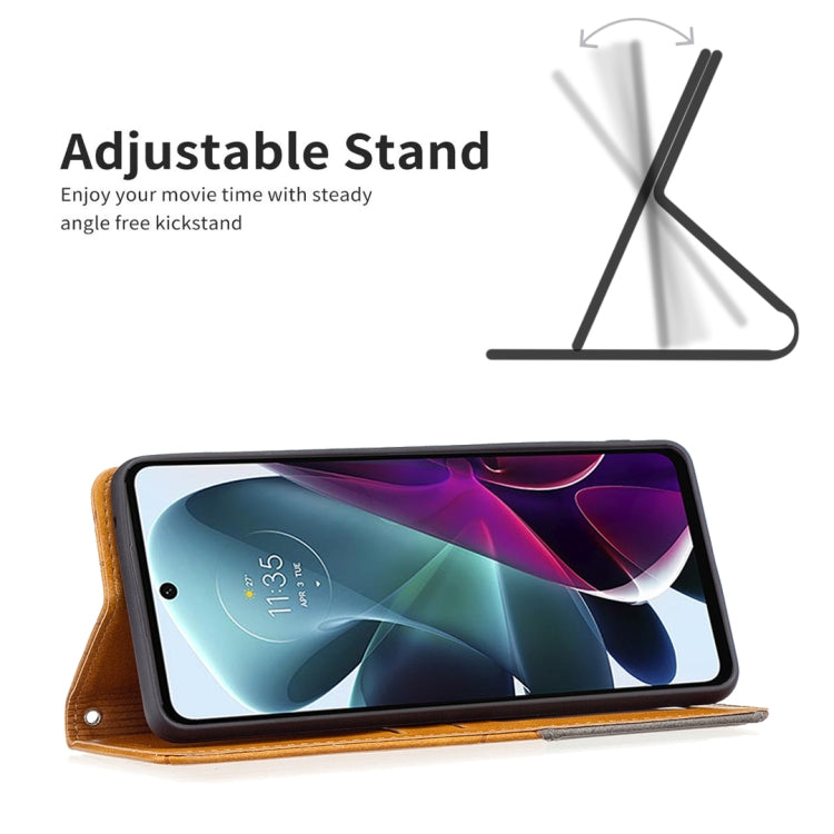 For Motorola Moto G200 5G / Edge S30 5G Prismatic Invisible Magnetic Leather Phone Case