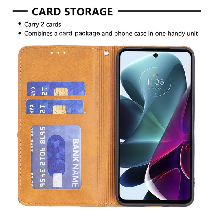 For Motorola Moto G200 5G / Edge S30 5G Prismatic Invisible Magnetic Leather Phone Case