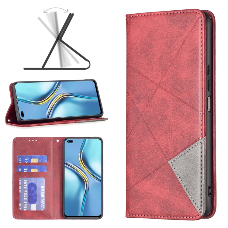 For Honor X20 Prismatic Invisible Magnetic Leather Phone Case