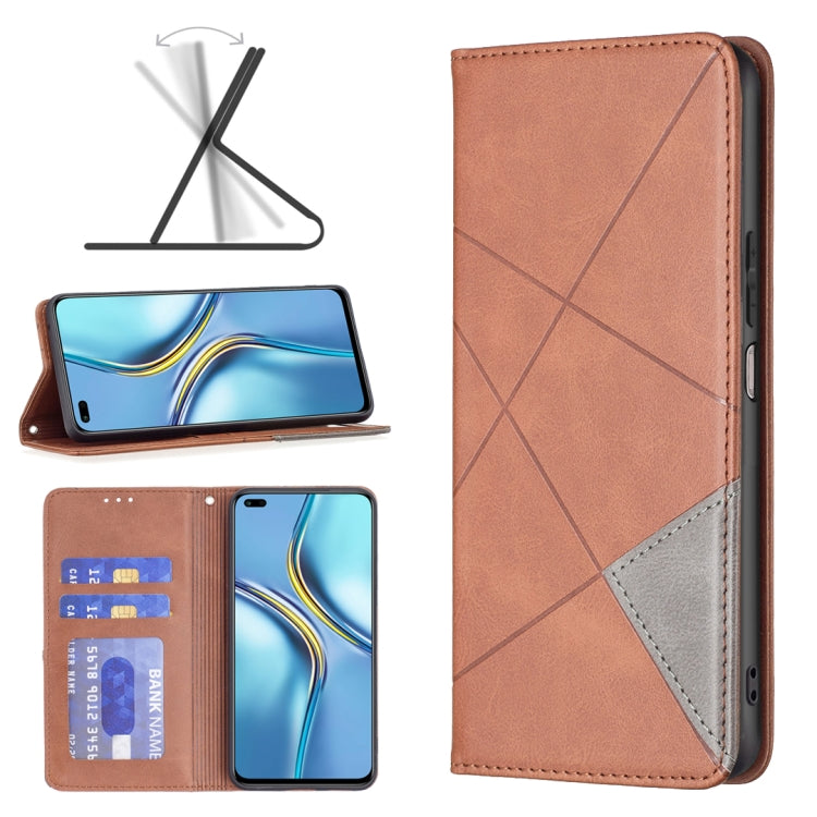 For Honor X20 Prismatic Invisible Magnetic Leather Phone Case