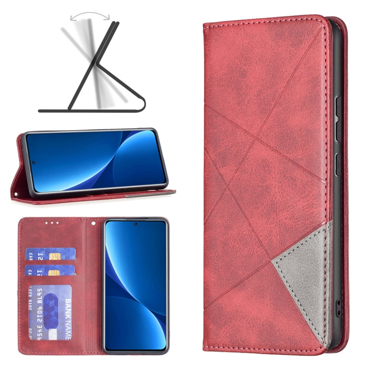 For Xiaomi 12 Pro Prismatic Invisible Magnetic Leather Phone Case