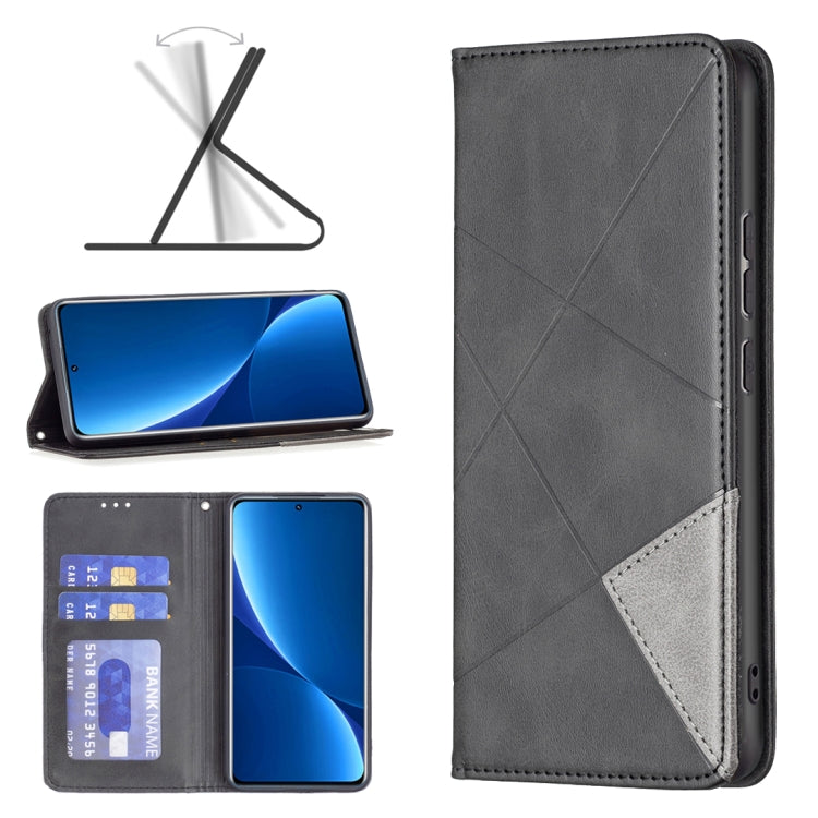 For Xiaomi 12 Pro Prismatic Invisible Magnetic Leather Phone Case