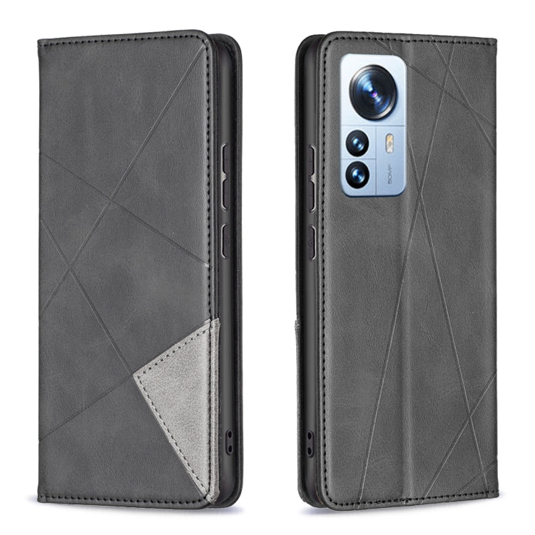 For Xiaomi 12 Pro Prismatic Invisible Magnetic Leather Phone Case