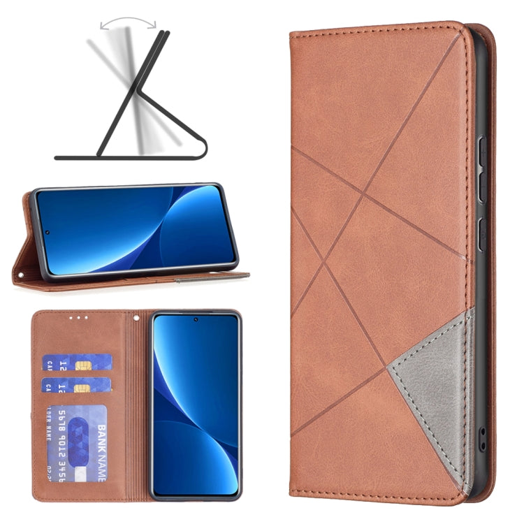 For Xiaomi 12 Pro Prismatic Invisible Magnetic Leather Phone Case