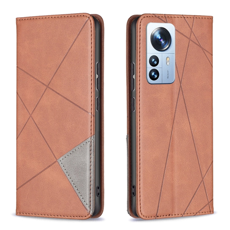 For Xiaomi 12 Pro Prismatic Invisible Magnetic Leather Phone Case