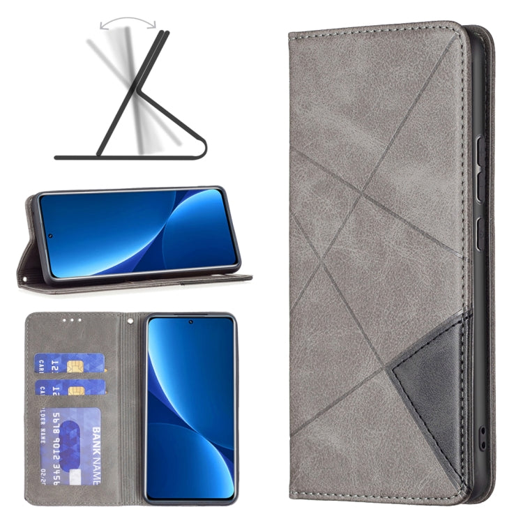 For Xiaomi 12 Pro Prismatic Invisible Magnetic Leather Phone Case