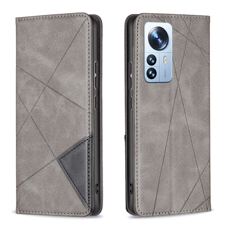For Xiaomi 12 Pro Prismatic Invisible Magnetic Leather Phone Case
