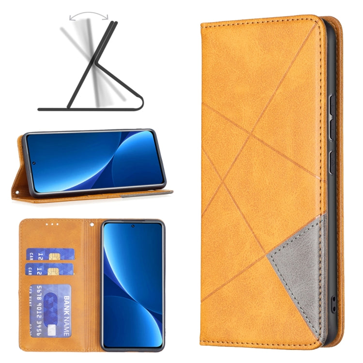 For Xiaomi 12 Pro Prismatic Invisible Magnetic Leather Phone Case