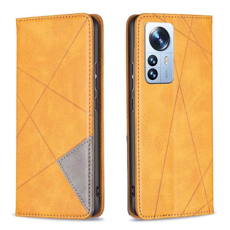 For Xiaomi 12 Pro Prismatic Invisible Magnetic Leather Phone Case