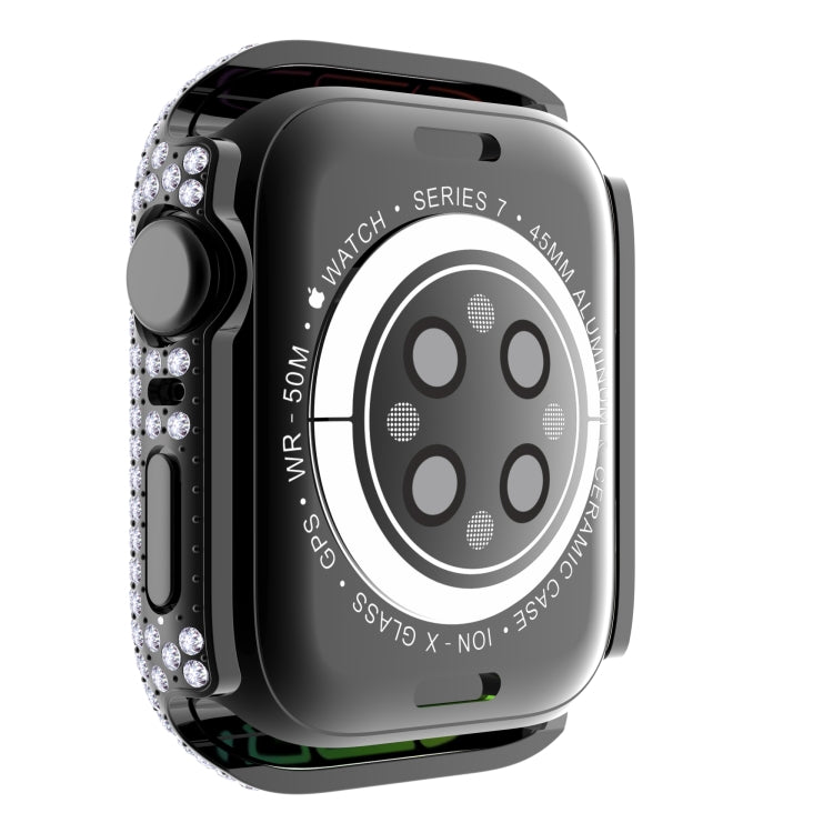 Diamond PC + Tempered Glass Watch Case For Apple Watch Series 8 / 7 41mm