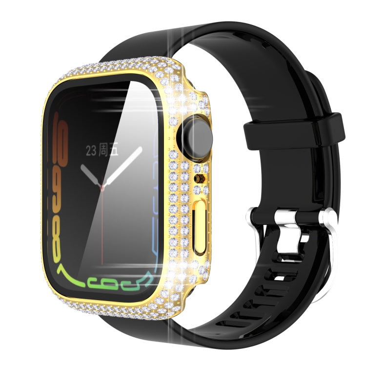 Diamond PC + Tempered Glass Watch Case For Apple Watch Series 8 / 7 41mm