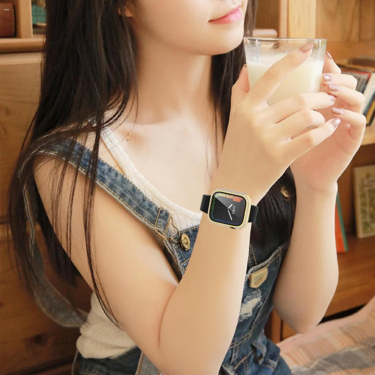 Diamond PC + Tempered Glass Watch Case For Apple Watch Series 8 / 7 41mm