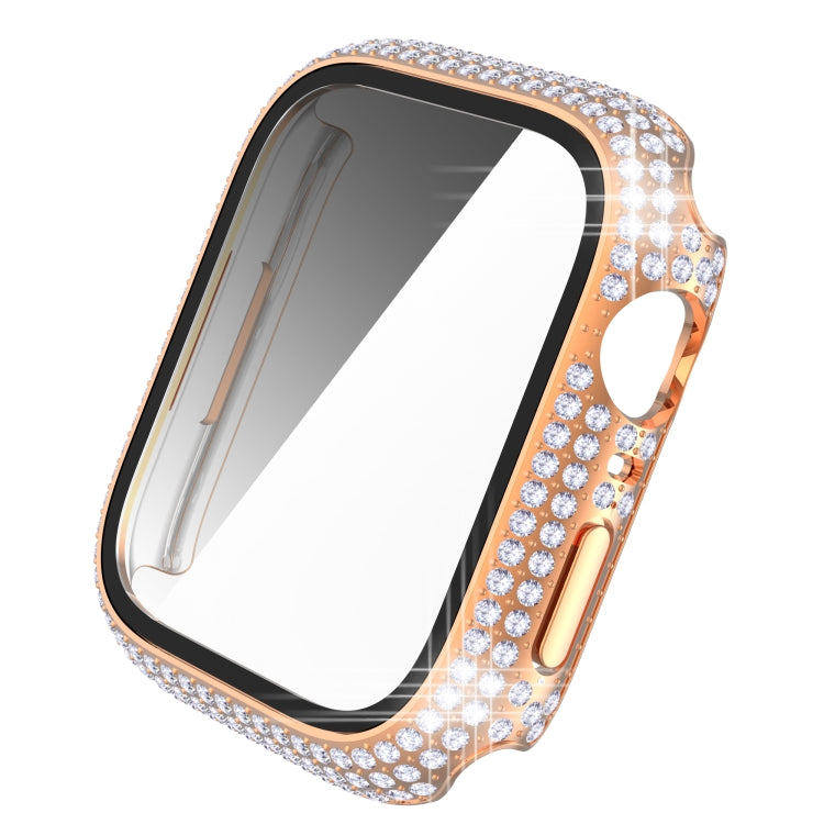 Diamond PC + Tempered Glass Watch Case For Apple Watch Series 8 / 7 41mm