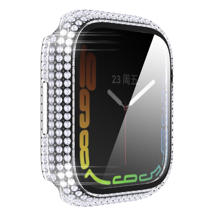 Diamond PC + Tempered Glass Watch Case For Apple Watch Series 8 / 7 41mm