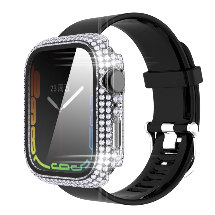 Diamond PC + Tempered Glass Watch Case For Apple Watch Series 8 / 7 41mm