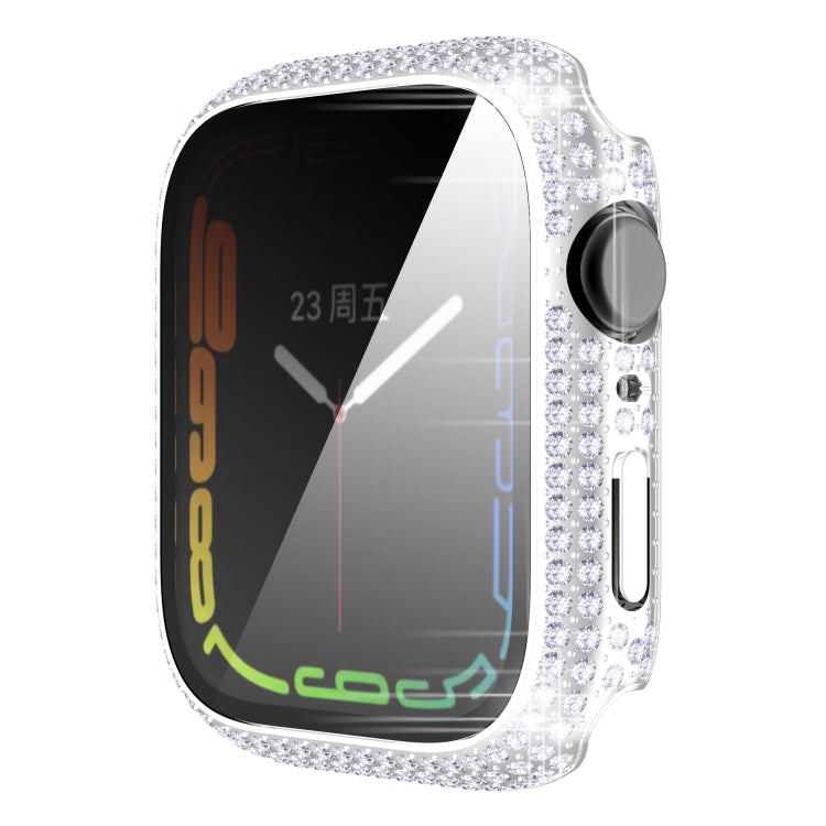 Diamond PC + Tempered Glass Watch Case For Apple Watch Series 8 / 7 41mm