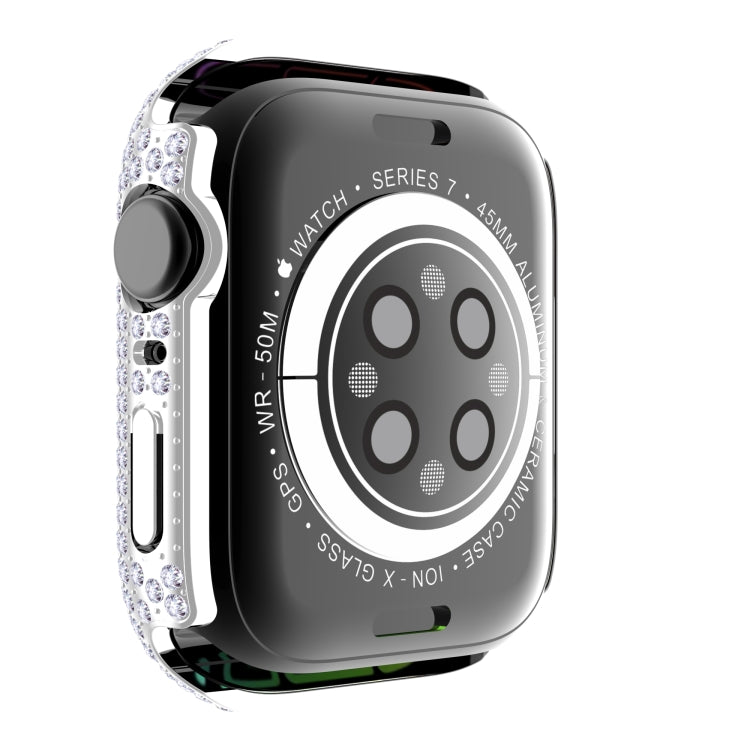 Diamond PC + Tempered Glass Watch Case For Apple Watch Series 8 / 7 41mm