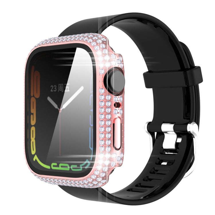 Diamond PC + Tempered Glass Watch Case For Apple Watch Series 8 / 7 45mm