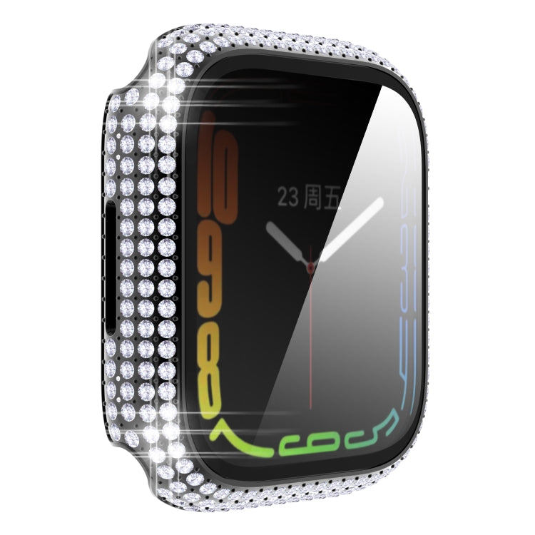 Diamond PC + Tempered Glass Watch Case For Apple Watch Series 8 / 7 45mm
